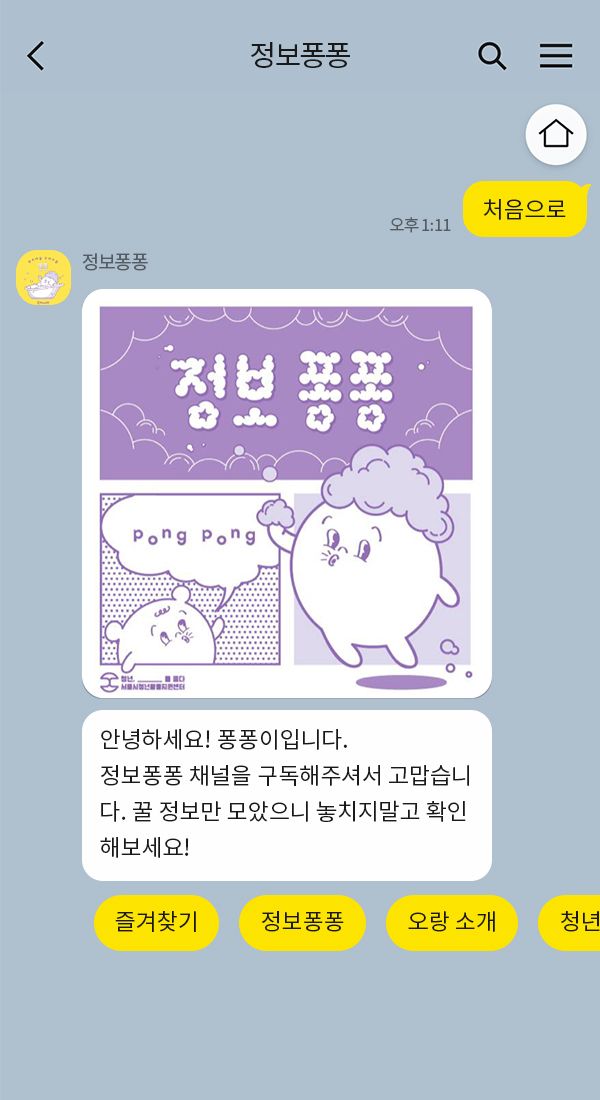 정보퐁퐁 챗봇 이미지